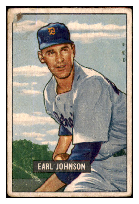 1951 Bowman Baseball #321 Earl Johnson Tigers FR-GD 488828