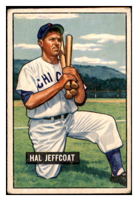 1951 Bowman Baseball #211 Hal Jeffcoat Cubs VG 488833