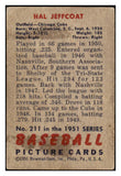 1951 Bowman Baseball #211 Hal Jeffcoat Cubs VG 488833
