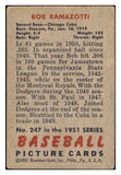 1951 Bowman Baseball #247 Bob Ramazotti Cubs VG 488839