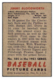 1951 Bowman Baseball #185 Jimmy Bloodworth Phillies VG 488841