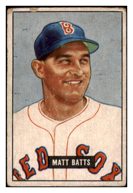 1951 Bowman Baseball #129 Matt Batts Red Sox FR-GD 488856