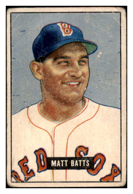1951 Bowman Baseball #129 Matt Batts Red Sox PR-FR 488864