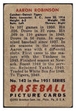 1951 Bowman Baseball #142 Aaron Robinson Tigers PR-FR 488866