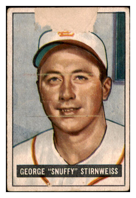1951 Bowman Baseball #021 Snuffy Stirnweiss Indians PR-FR 488868