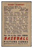 1951 Bowman Baseball #059 Randy Gumpert White Sox FR-GD 488869