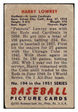 1951 Bowman Baseball #194 Peanuts Lowrey Cardinals FR-GD 488872
