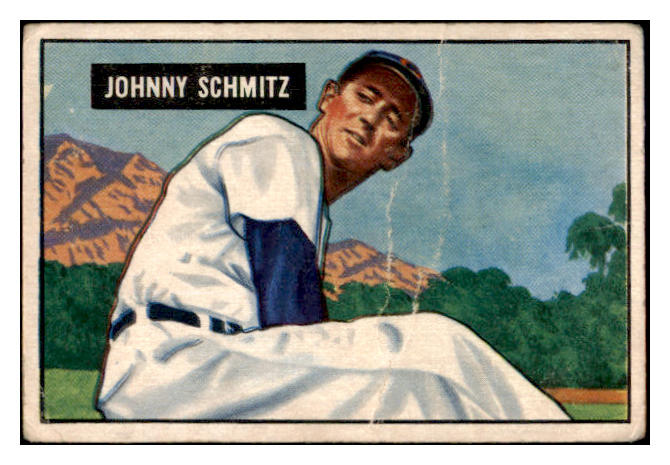 1951 Bowman Baseball #069 Johnny Schmitz Cubs FR-GD 488875