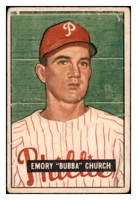 1951 Bowman Baseball #149 Bubba Church Phillies FR-GD 488879