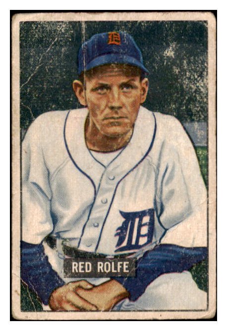 1951 Bowman Baseball #319 Red Rolfe Tigers PR-FR 488892