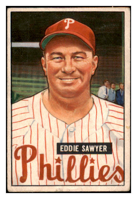 1951 Bowman Baseball #184 Eddie Sawyer Phillies VG 488898
