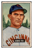 1951 Bowman Baseball #180 Howie Fox Reds VG 488904