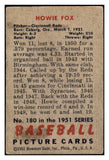 1951 Bowman Baseball #180 Howie Fox Reds VG 488904