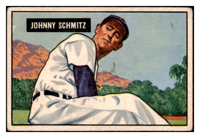 1951 Bowman Baseball #069 Johnny Schmitz Cubs VG 488914