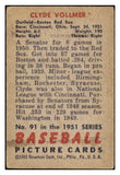 1951 Bowman Baseball #091 Clyde Vollmer Red Sox VG 488917