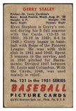 1951 Bowman Baseball #121 Gerry Staley Cardinals VG 488920