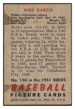 1951 Bowman Baseball #150 Mike Garcia Indians VG 488924