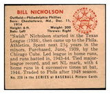 1950 Bowman Baseball #228 Bill Nicholson Phillies EX-MT No Copyright 488971