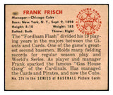 1950 Bowman Baseball #229 Frank Frisch Cubs VG-EX No Copyright 488972