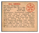 1950 Bowman Baseball #230 Bill Serena Cubs EX-MT No Copyright 488973