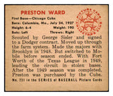 1950 Bowman Baseball #231 Preston Ward Cubs EX No Copyright 488974