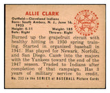 1950 Bowman Baseball #233 Allie Clark Indians VG-EX No Copyright 488976