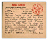 1950 Bowman Baseball #241 Neil Berry Tigers VG-EX No Copyright 488984