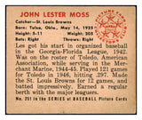 1950 Bowman Baseball #251 Les Moss Browns EX-MT No Copyright 488994
