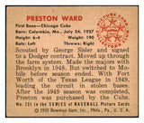 1950 Bowman Baseball #231 Preston Ward Cubs VG-EX Copyright 489025