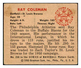 1950 Bowman Baseball #250 Ray Coleman Browns VG-EX Copyright 489050