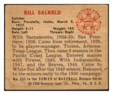 1950 Bowman Baseball #237 Bill Salkeld White Sox VG-EX Copyright 489055