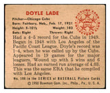 1950 Bowman Baseball #196 Doyle Lade Cubs GD-VG Copyright 489058