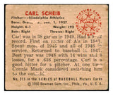 1950 Bowman Baseball #213 Carl Scheib A's GD-VG Copyright 489060