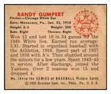 1950 Bowman Baseball #184 Randy Gumpert White Sox EX-MT Copyright 489066