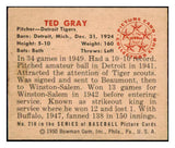 1950 Bowman Baseball #210 Ted Gray Tigers EX-MT Copyright 489073