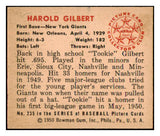 1950 Bowman Baseball #235 Harold Gilbert Giants EX-MT Copyright 489076