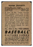 1952 Bowman Baseball #252 Frank Crosetti Yankees Fair 489101