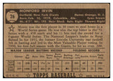 1952 Topps Baseball #026 Monte Irvin Giants FR-GD Black 489110