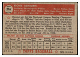 1952 Topps Baseball #216 Richie Ashburn Phillies GD-VG 489140