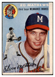 1954 Topps Baseball #030 Eddie Mathews Braves VG 489147