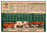 1954 Topps Baseball #030 Eddie Mathews Braves VG 489147