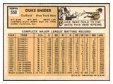 1963 Topps Baseball #550 Duke Snider Mets EX-MT 489178
