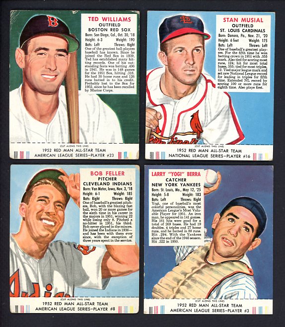 1952 Red Man Near Set (-Mays) VG-EX w Tabs Williams Musial 489224