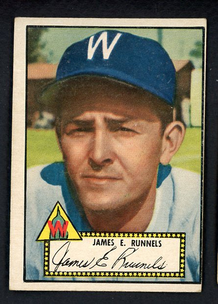 1952 Topps Baseball #002 Pete Runnels Senators VG-EX Black 489232