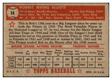1952 Topps Baseball #014 Bob Elliott Braves VG Red 489247