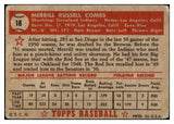 1952 Topps Baseball #018 Merrill Combs Indians VG Red 489253