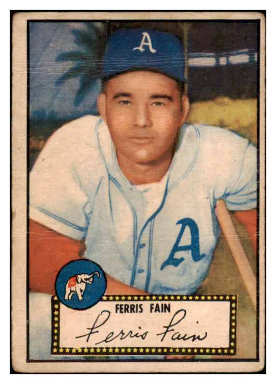 1952 Topps Baseball #021 Ferris Fain A's Good Red 489256