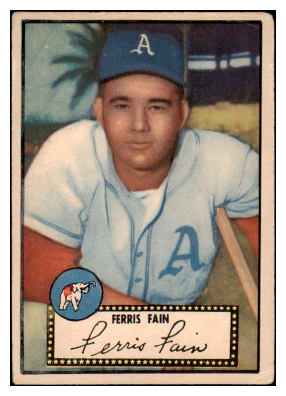 1952 Topps Baseball #021 Ferris Fain A's VG Black 489257