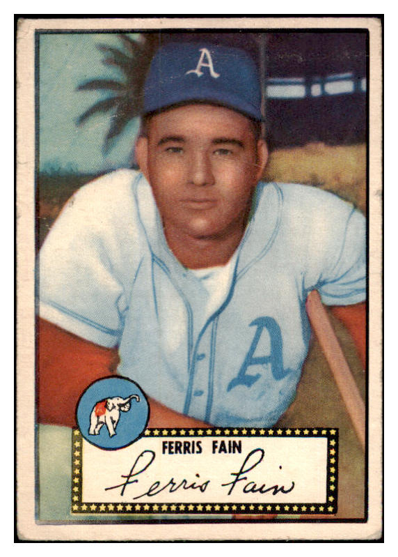 1952 Topps Baseball #021 Ferris Fain A's VG Black 489258