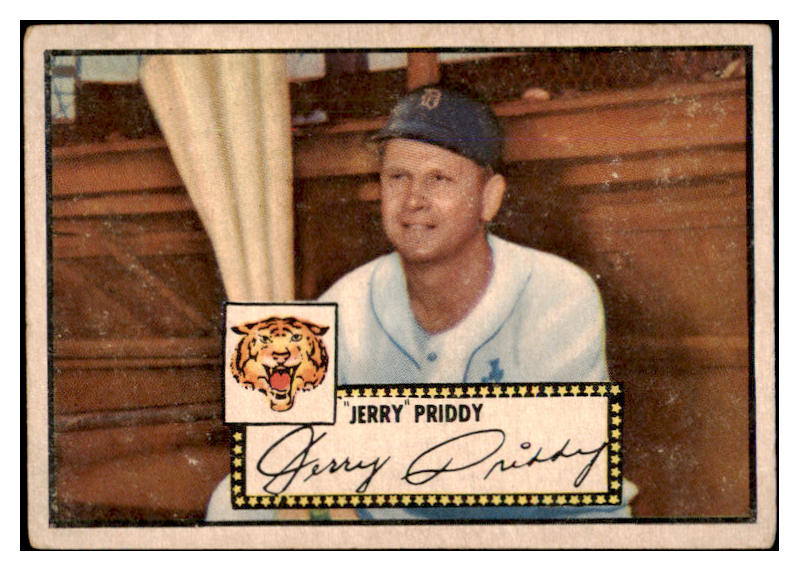 1952 Topps Baseball #028 Jerry Priddy Tigers VG Black 489264